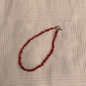 Vintage red natural coral necklace 14’’